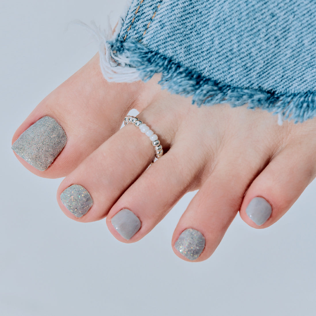 Silver Sparkle Pedicure